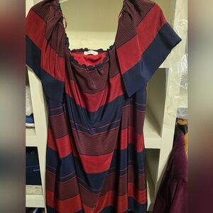 Sugarlips Brick Red & Navy Dress